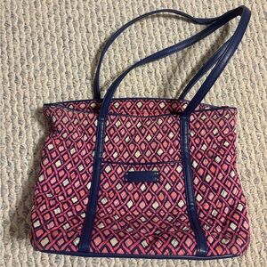 Stylish vera bradley Pink and Blue Tote Bag